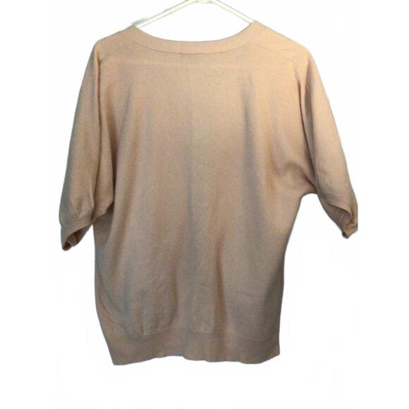 Talbot's Peach/ Pink Short Sleeve Cashmere/wool blend Cardigan XL - Picture 6 of 7